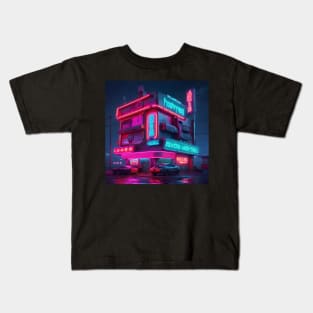 Roadside Motel in cyberpunk Kids T-Shirt